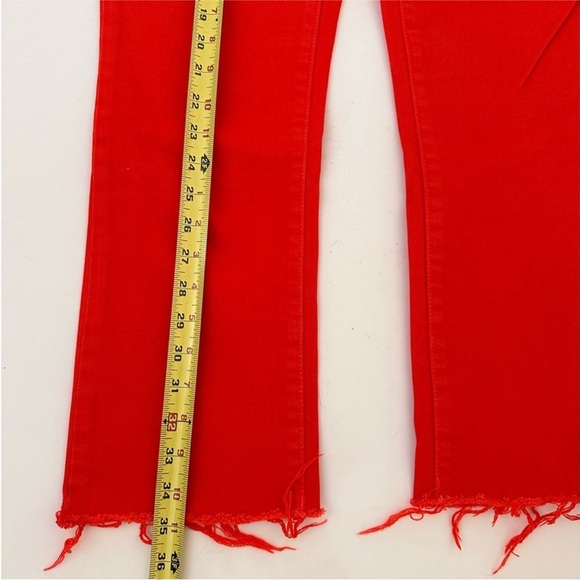 Current/Elliott "The Kick Jean" Fiery Red Cropped Ankle Jeans Women’s Size 26 - Picture 6 of 9